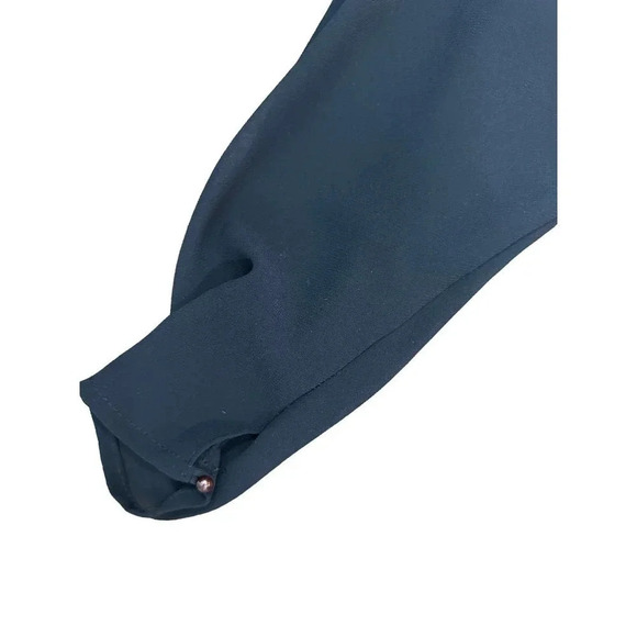 Vintage‎ Black Floral Beaded V-Neck Long Sleeve Evening Dress Size 12 - Picture 7 of 9